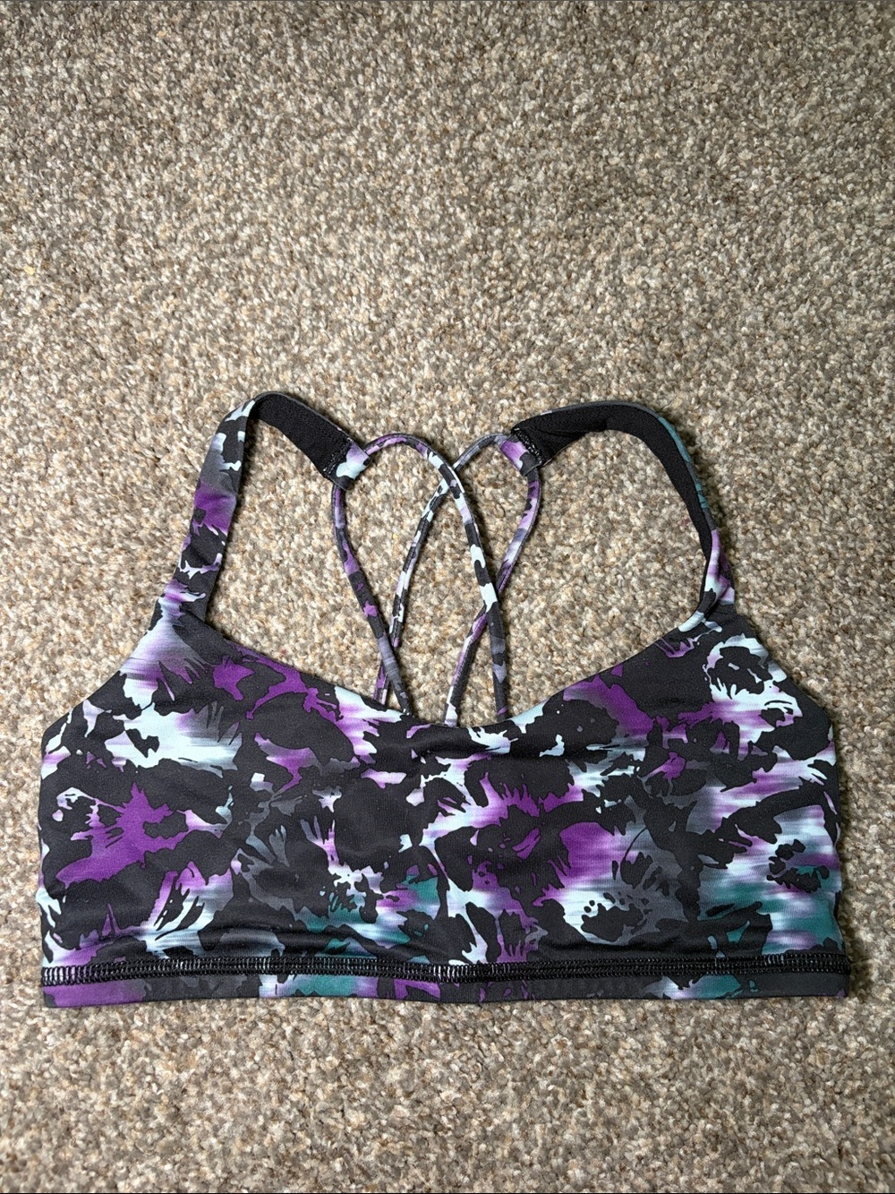 Lululemon Purple Free To Be Floral Strappy Sports Bra 4
